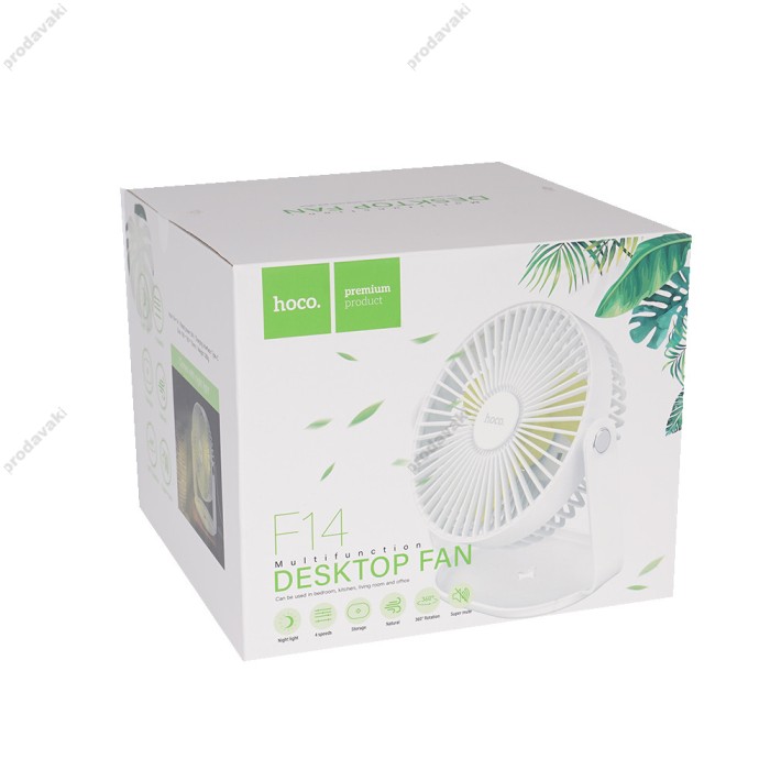 Портативний вентилятор HOCO F14 multifunctional powerful desktop fan White