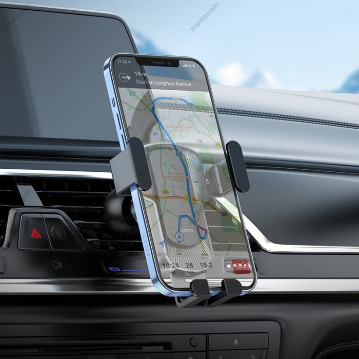 Автомобільний тримач Hoco CA103 vertical and horizontal air outlet gravity car holder Black
