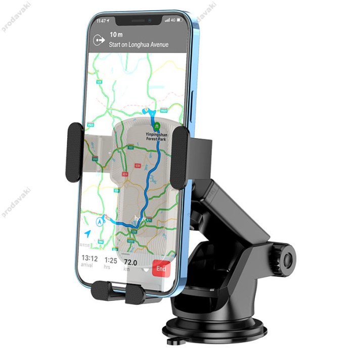 Автомобільний тримач Hoco CA104 vertical and horizontal telescopic gravity vehicle holder Black