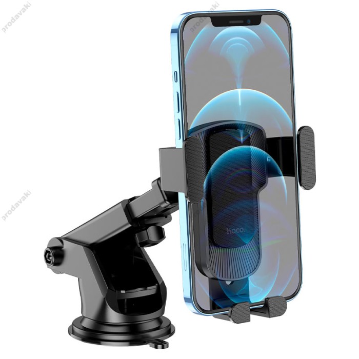 Автомобільний тримач Hoco CA104 vertical and horizontal telescopic gravity vehicle holder Black