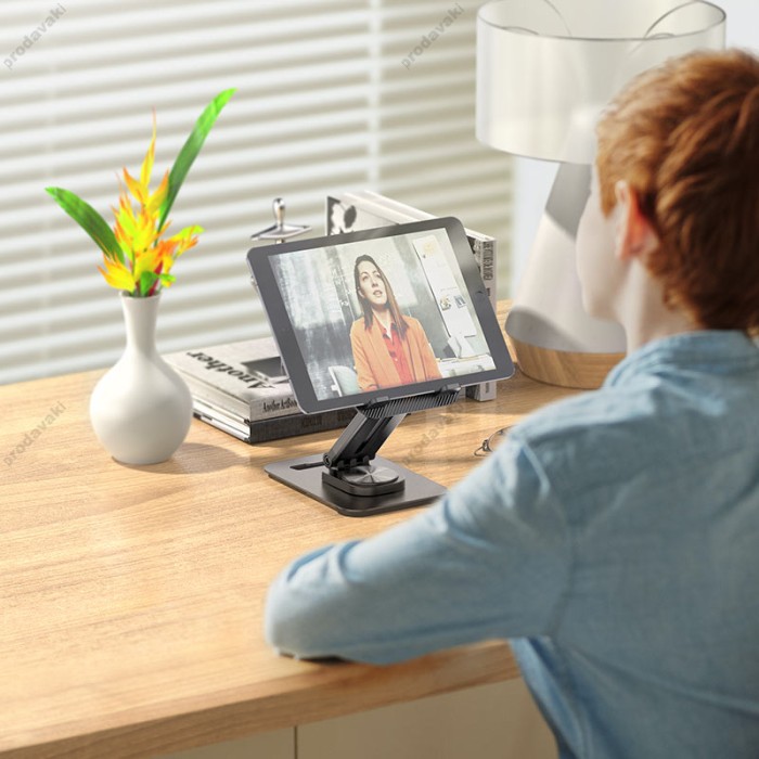 Настільна підставка Hoco PH48 Fun dual axis 360 rotating tablet desktop holder Black