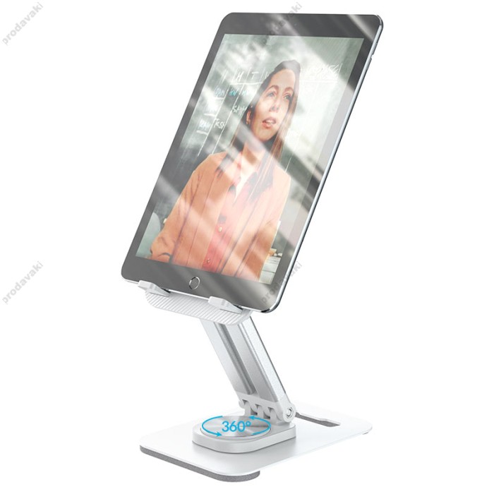 Настільна підставка Hoco PH48 Fun dual axis 360 rotating tablet desktop holder White