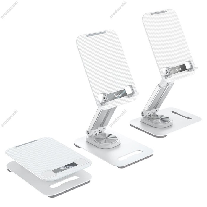 Настільна підставка Hoco PH48 Fun dual axis 360 rotating tablet desktop holder White
