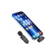 Бездротовий мікрофон Hoco L15 iPhone Lightning Wireless Digital Microphone Crystal lavalier Black