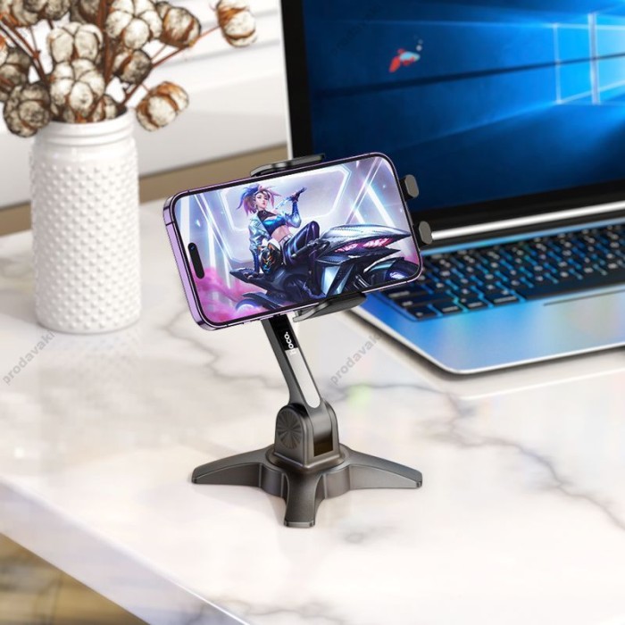Настільна підставка Hoco HD3 Joy push-type desktop stand Black