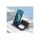 Бездротовий зарядний пристрій HOCO CW33 Ultra-Charge 3-in-1 vertical ws fast charge 15W / 7.5W / 3W Black