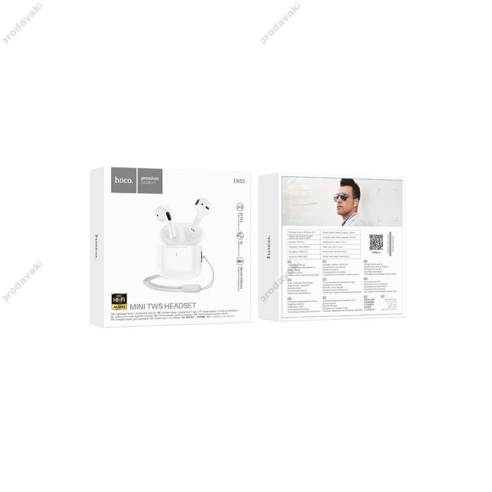 Бездротові Bluetooth навушники HOCO EW53 Lucky true wireless headset BT 5.3 White
