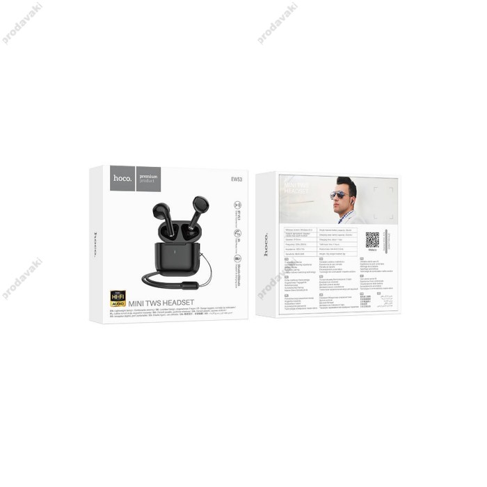 Бездротові Bluetooth навушники HOCO EW53 Lucky true wireless headset BT 5.3 Black