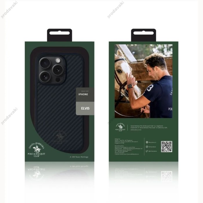 Чохол Santa Barbara Polo & Racquet Club Elvis iPhone 15 Pro Max Black