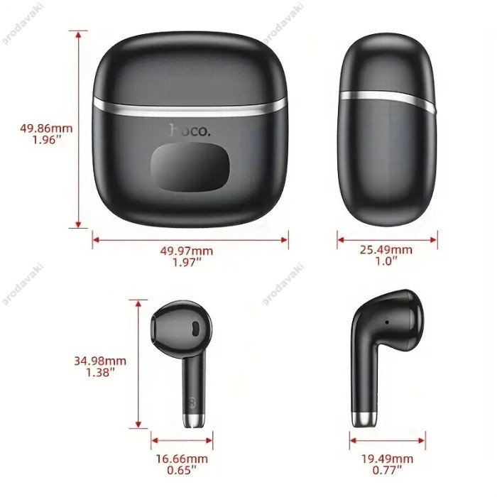Бездротові Bluetooth навушники HOCO EQ1 Music guide true wireless headset BT 5.3 Black
