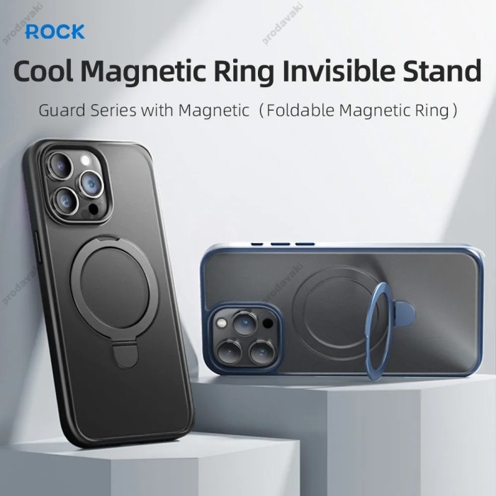 Чохол ROCK Guard with Magnetic (Foldable Magnetic Ring) for iPhone 15 Titanium Blue