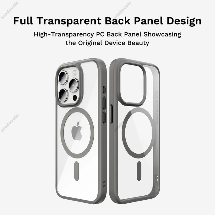 Чохол iPhone 15 Rock Guard Clear with magnetic White