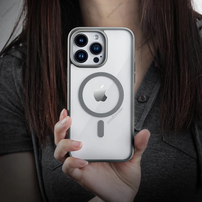 Чохол iPhone 15 Rock Guard Clear with magnetic White
