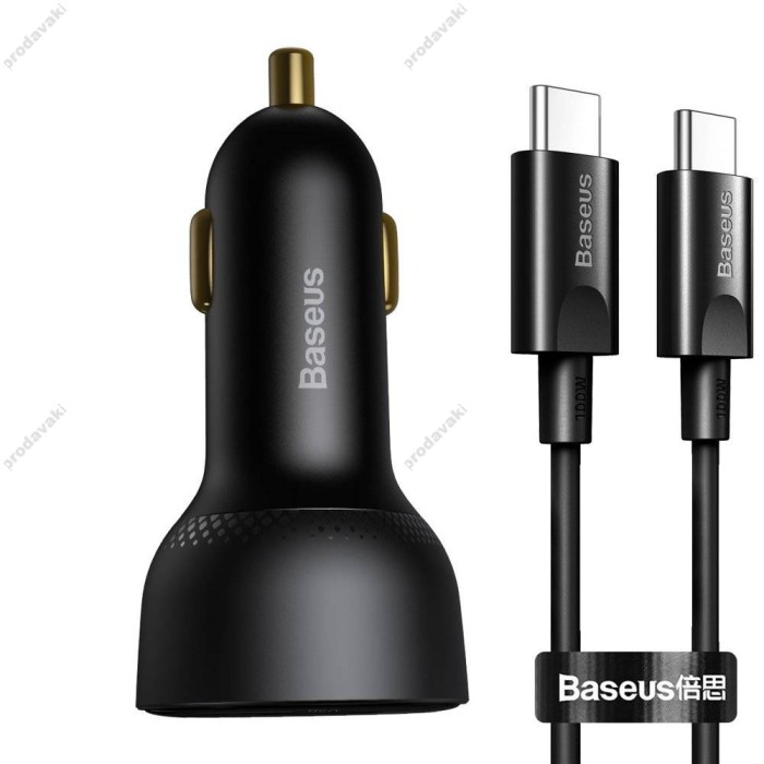 Автомобільний зарядний пристрій Baseus Superme Digital Display PPS (Type-C Cable) 100W Black TZCCZX-01