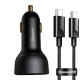 Автомобільний зарядний пристрій Baseus Superme Digital Display PPS (Type-C Cable) 100W Black TZCCZX-01