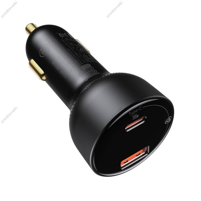 Автомобільний зарядний пристрій Baseus Superme Digital Display PPS (Type-C Cable) 100W Black TZCCZX-01