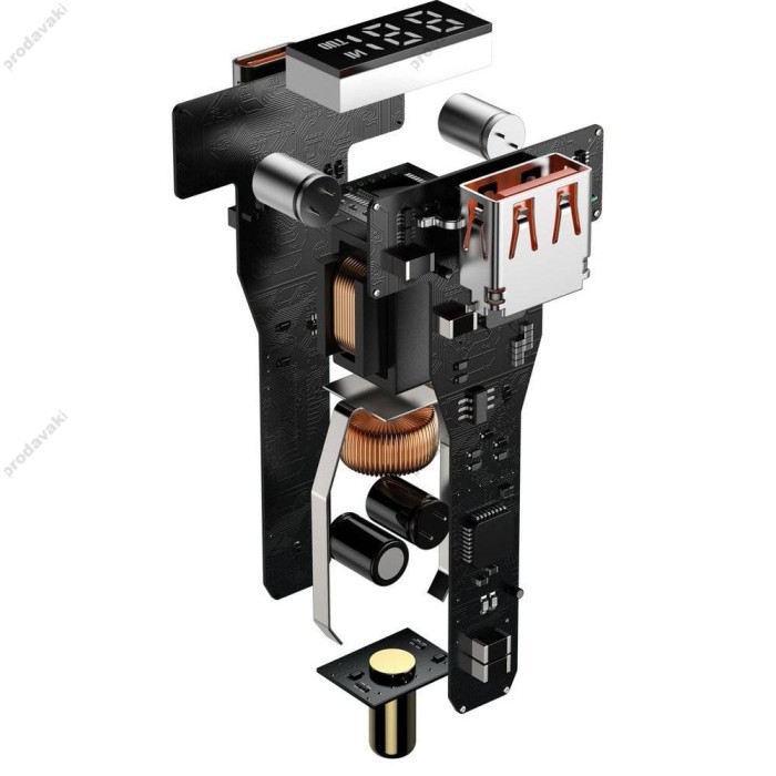 Автомобільний зарядний пристрій Baseus Superme Digital Display PPS (Type-C Cable) 100W Black TZCCZX-01