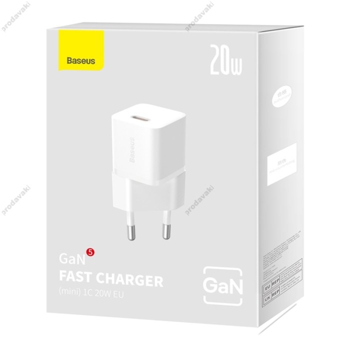 Мережевий зарядний пристрій Baseus GaN5 Fast Charger (mini) 20W White CCGN050102