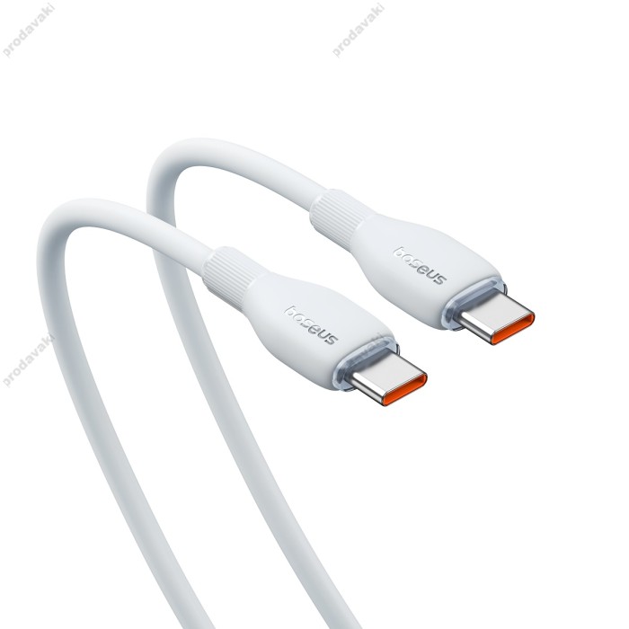Кабель Baseus Pudding Series Fast Charging Cable Type-C to Type-C 100W 5A 2m White P10355702221-01