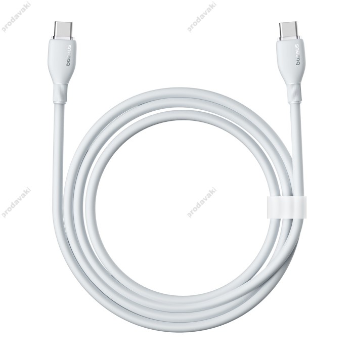 Кабель Baseus Pudding Series Fast Charging Cable Type-C to Type-C 100W 5A 2m White P10355702221-01