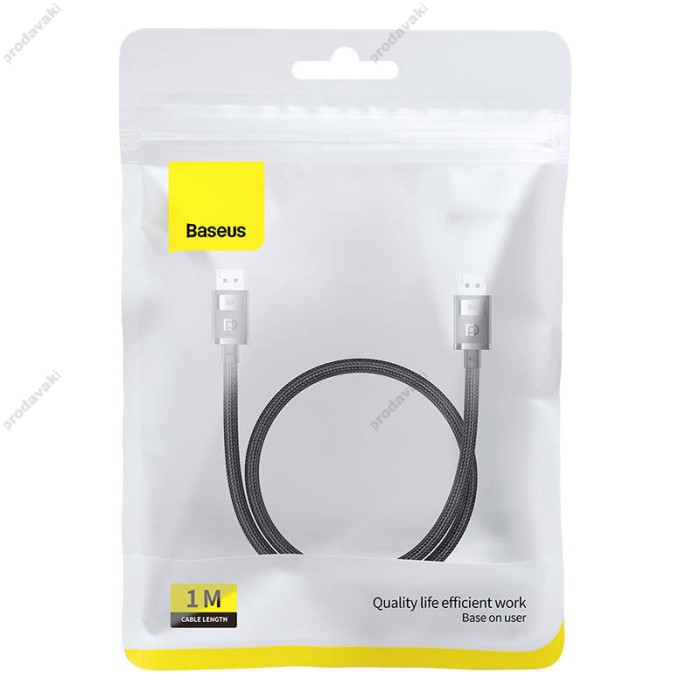Кабель Baseus High Definition Series Adapter Cable DP to DP 8K 2m Black B00633706111-02