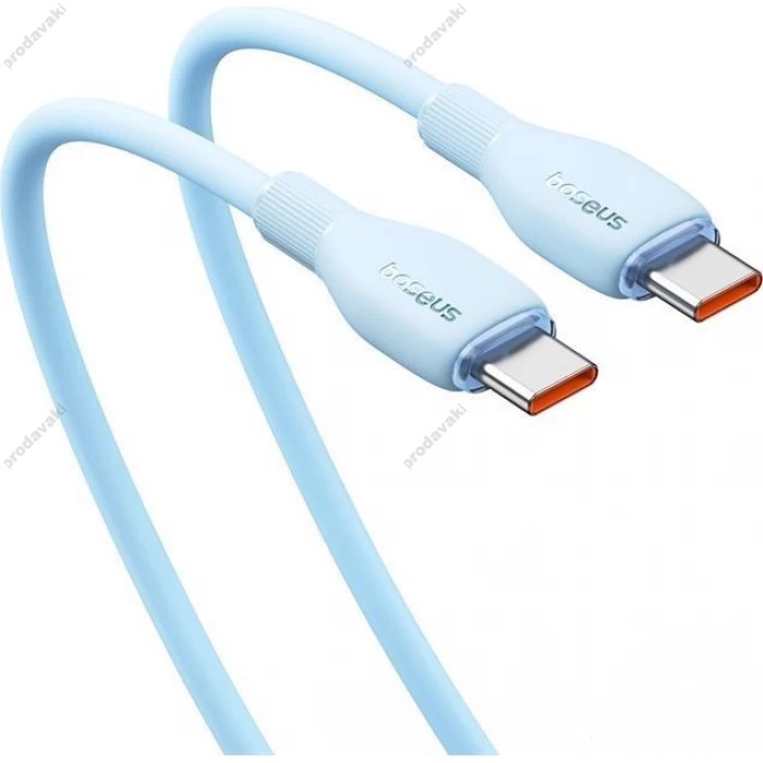 Кабель Baseus Pudding Series Fast Charging Cable Type-C to Type-C 100W 5A 1.2m Blue P10355702311-00