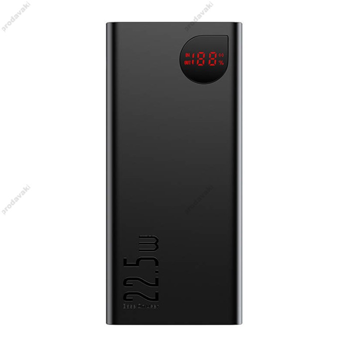 Повербанк портативний акумулятор Power bank Baseus Adaman Metal Digital Display 22.5W 40000 mAh Black (PPAD020101)