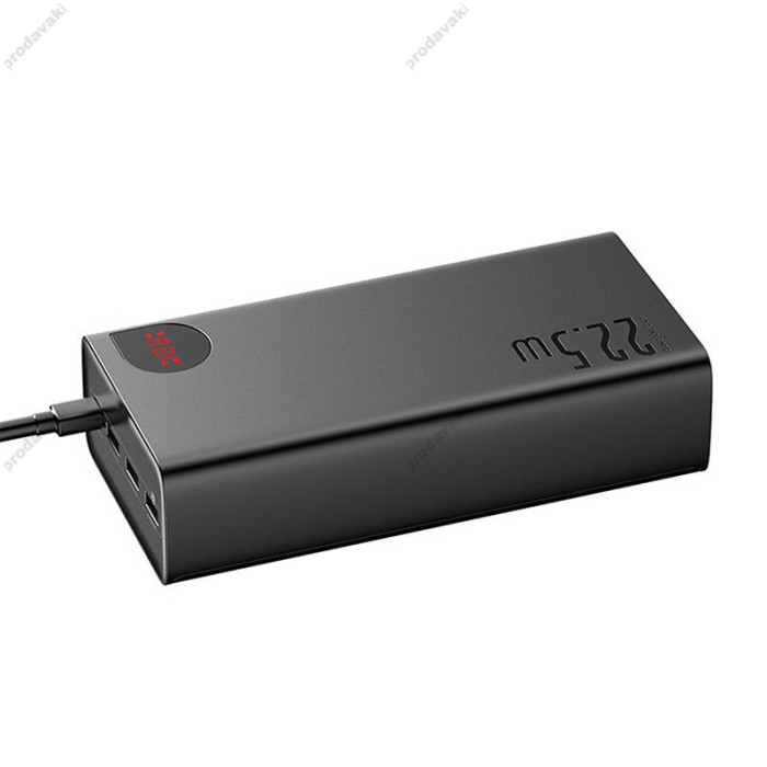 Повербанк портативний акумулятор Power bank Baseus Adaman Metal Digital Display 22.5W 40000 mAh Black (PPAD020101)