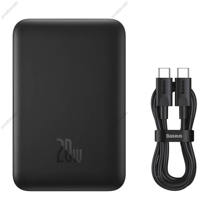 Повербанк портативний акумулятор Power bank Baseus Magnetic Mini MagSafe магнітний 20W 10000 mAh Black PPCX070001