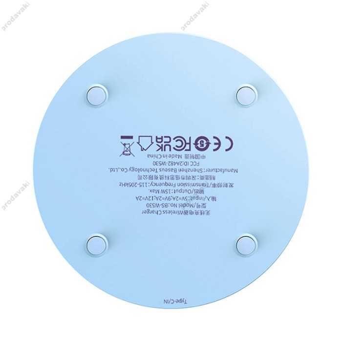 Бездротовий зарядний пристрій Baseus Simple 2 Wireless Charger 15W Blue CCJJ050003
