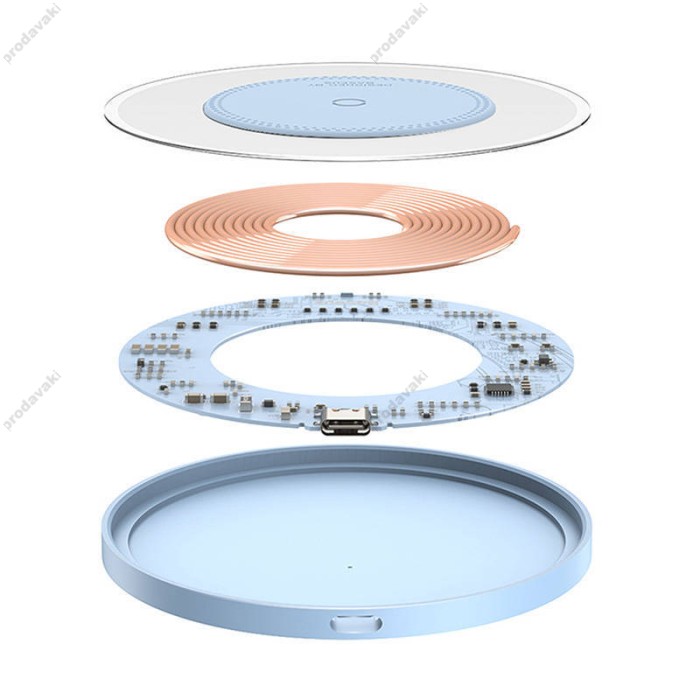 Бездротовий зарядний пристрій Baseus Simple 2 Wireless Charger 15W Blue CCJJ050003