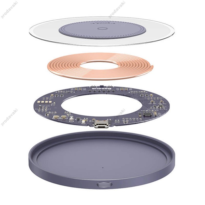 Бездротовий зарядний пристрій Baseus Simple 2 Wireless Charger 15W Purple CCJJ050005