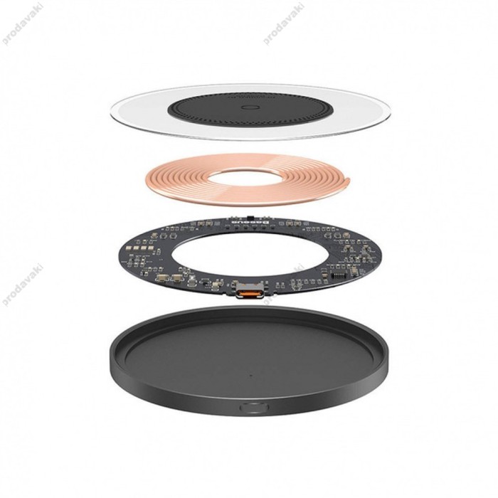Бездротовий зарядний пристрій Baseus Simple 2 Wireless Charger 15W Black CCJJ050001