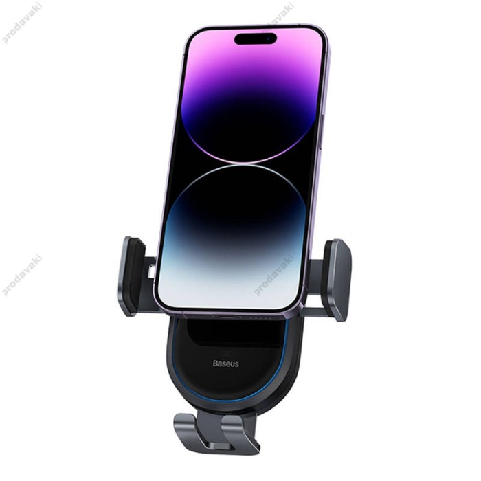 Автомобільний тримач із бездротовою зарядкою Baseus Light Chaser Wireless Charging Electric Car Mount 15W Black C40355900121-00