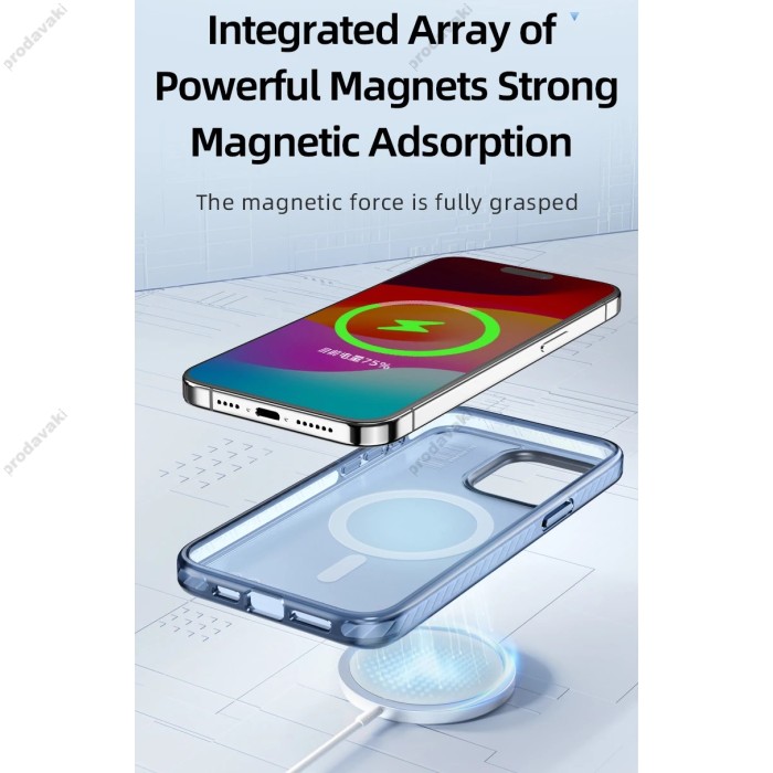 Чохол iPhone 15 Pro Max Rock Shield Double with magnetic Blue