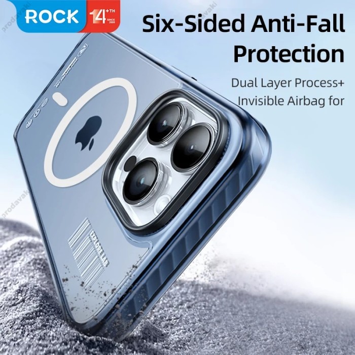 Чохол iPhone 15 Pro Max Rock Shield Double with magnetic Blue
