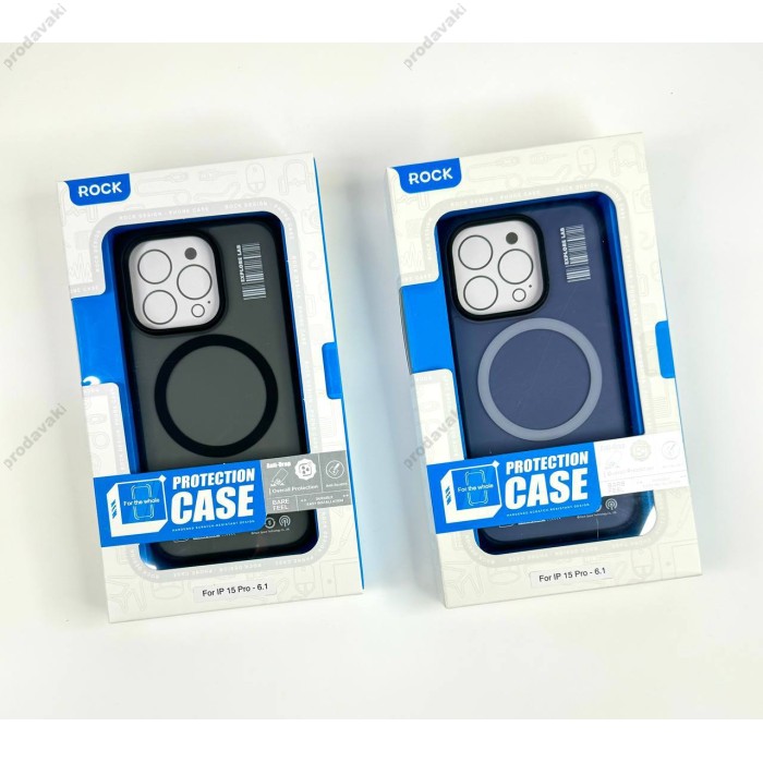 Чохол iPhone 15 Pro Max Rock Shield Double with magnetic Blue