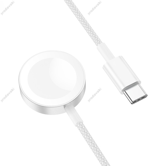 Зарядний пристрій для Apple Watch HOCO CW46 Wireless charger for iWatch Type-C / 5V / 0,35A / 1-8S Білий