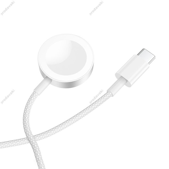 Зарядний пристрій для Apple Watch HOCO CW46 Wireless charger for iWatch Type-C / 5V / 0,35A / 1-8S Білий