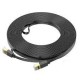 Інтернет кабель (Патч-корд) HOCO US07 General pure copper flat network cable 1Gbps 20m Black