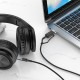 AUX-кабель Аудіоадаптер HOCO UPA23 Type-C + USB 2-in-1 digital audio conversion cable 1m. Metal Gray