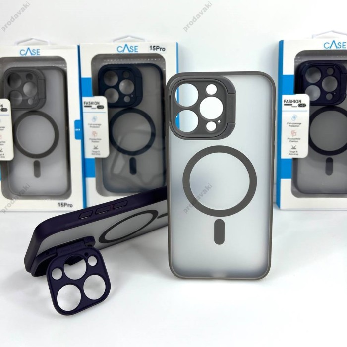 Чохол Stand Camera Case  with MagSafe iPhone 15 Pro Grey