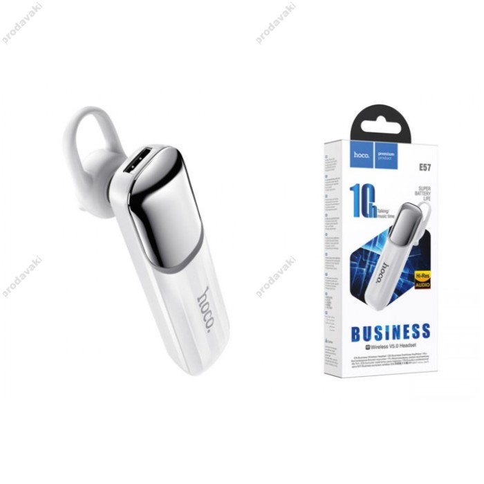 Бездротова Bluetooth гарнітура Hoco E57 Essential business headset BT 5.0 White