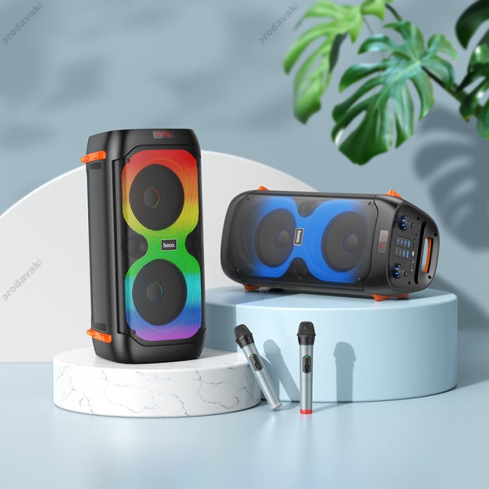 Портативна колонка система караоке Bluetooth Hoco BS53 з 2-ма мікрофонами 40W Black