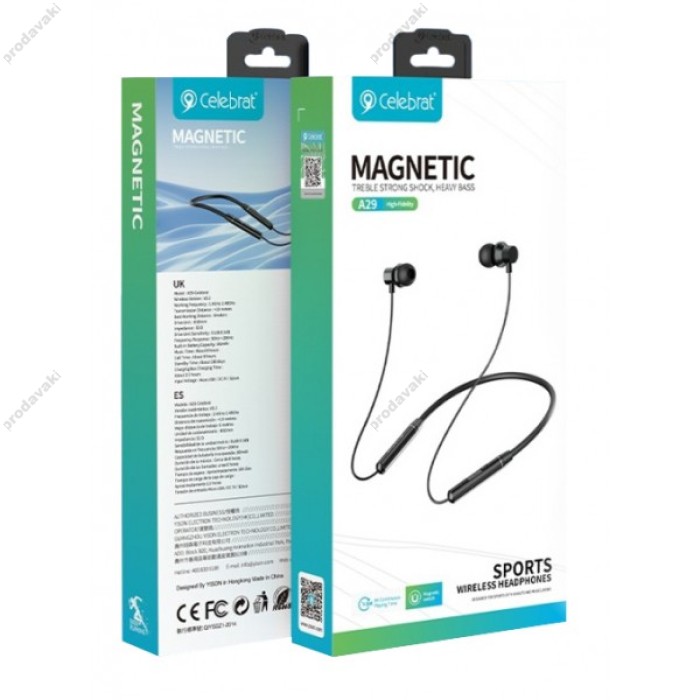 Бездротові Bluetooth навушники Celebrat A29 BT 5.3 Black
