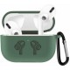 Чохол Airpods Pro 2 силіконовий LOGO 2в1(+ карабін) тех.пак Pine green