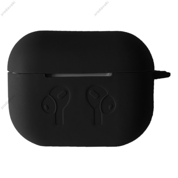 Чохол Airpods Pro 2 силіконовий LOGO 2в1(+ карабін) тех.пак Black