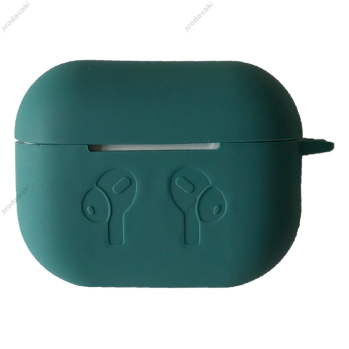 Чохол Airpods Pro 2 силіконовий LOGO 2в1(+ карабін) тех.пак Pine green