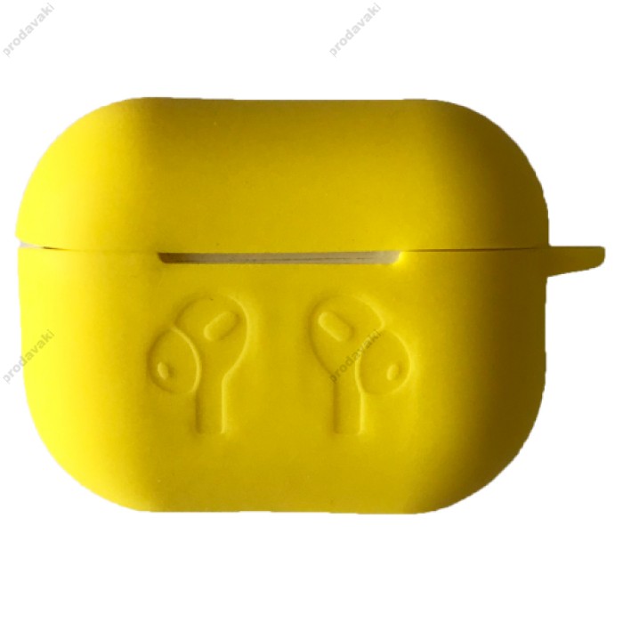 Чохол Airpods Pro 2 силіконовий LOGO 2в1(+ карабін) тех.пак Yellow