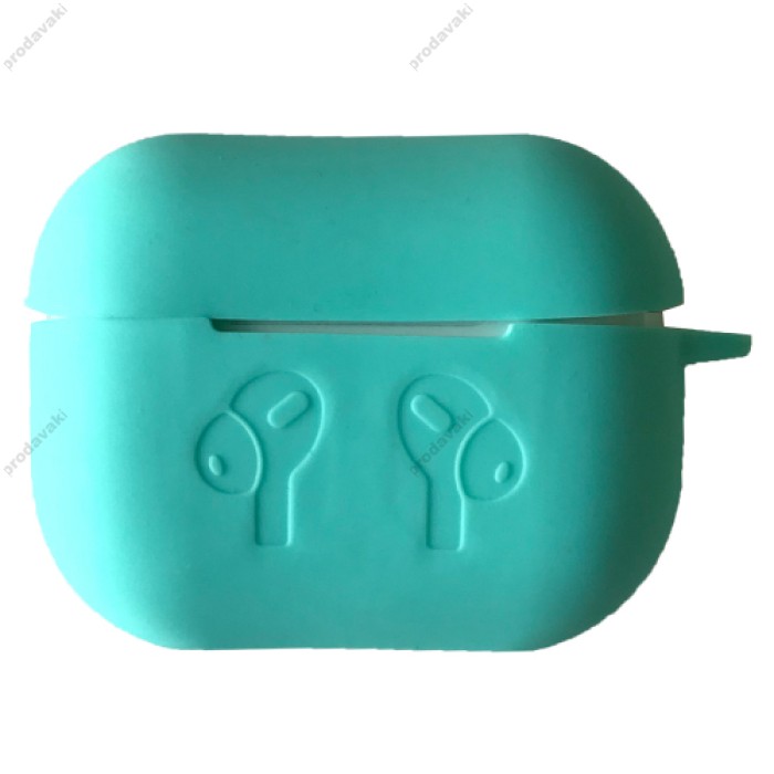 Чохол Airpods Pro 2 силіконовий LOGO 2в1(+ карабін) тех.пак Spearmint